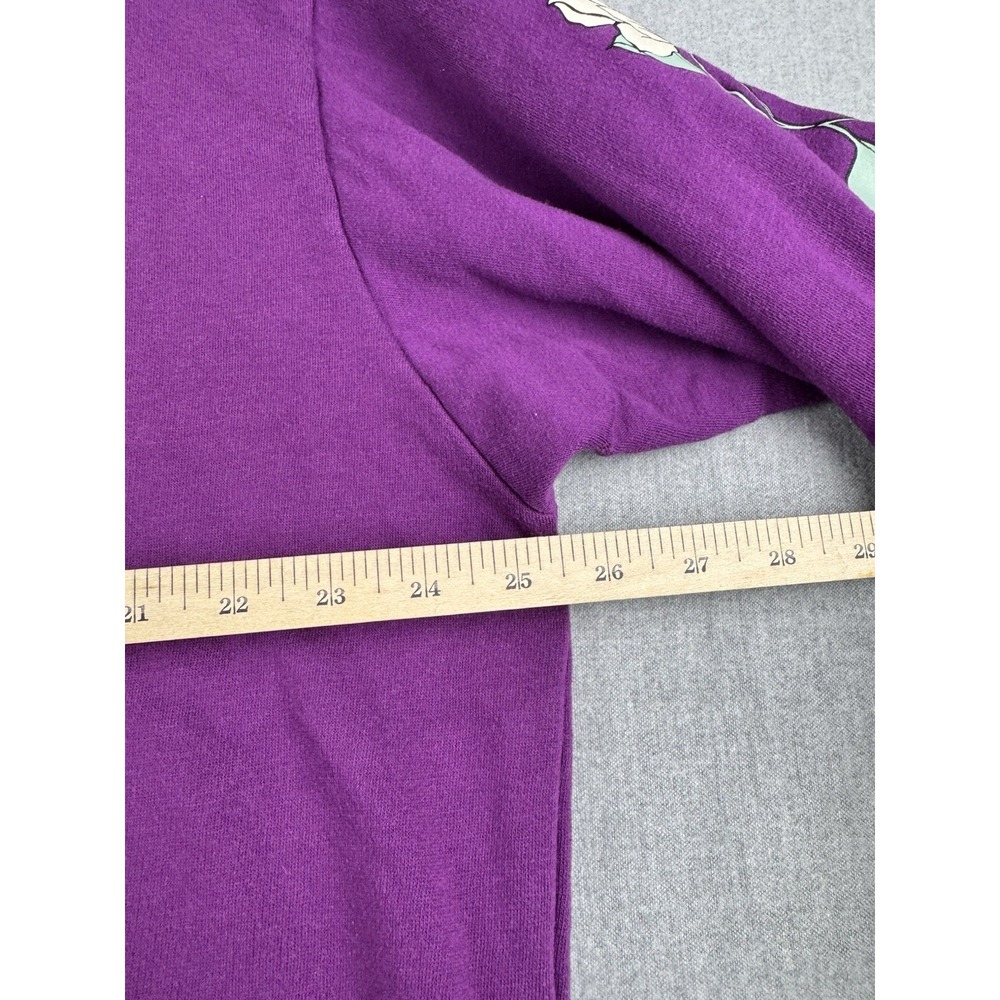 Pink Victorias Secret Fleece Lined Sweater Womens XL Violet Flower Sleeves - Picture 4 of 16